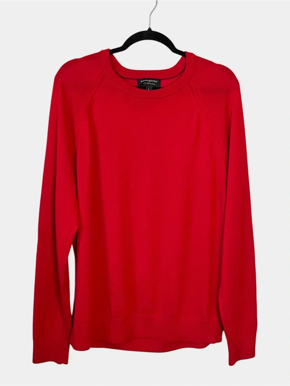 BANANA REPUBLIC 100% Merino Wool Crewneck Sweater Red Size L